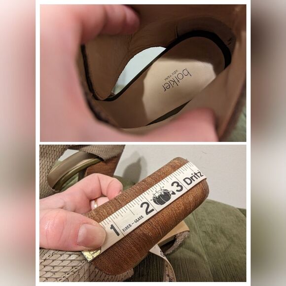 Botkier Leather Maddy Peep Toe Bootie Heels in Light Olive Green 8.5 - Picture 8 of 11